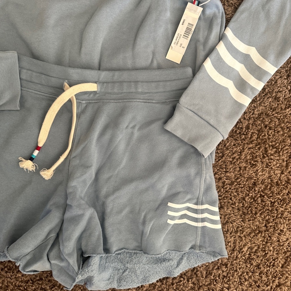 Sol Angeles Pullover + Short Set Small (LIGHT blue) NWT